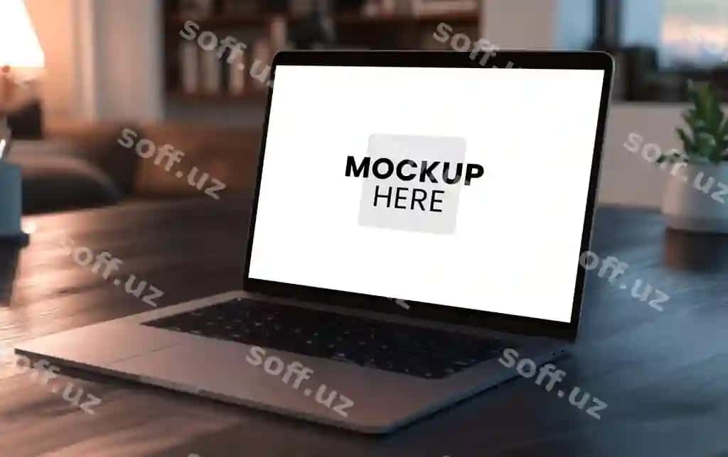 Tahrirlanadigan old noutbuk displeyi maketi mukammal loyiha vitrinalari | Editable front laptop display mockup perfect project showcases