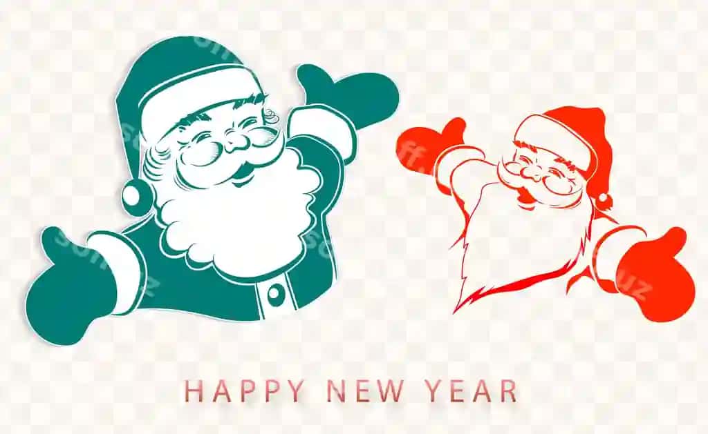 Ajraltirilgan Qish bayrami Santa Claus silueti ko'llarini kengga ochiq | Isolated christmas silhouette santa claus with arms outstretched