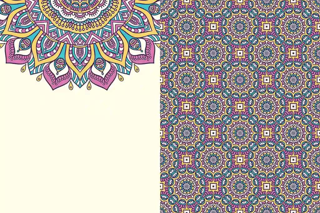 Choksiz naqsh vintage dekorativ elementlar qo'lda chizilgan fon | Seamless pattern vintage decorative elements hand drawn background