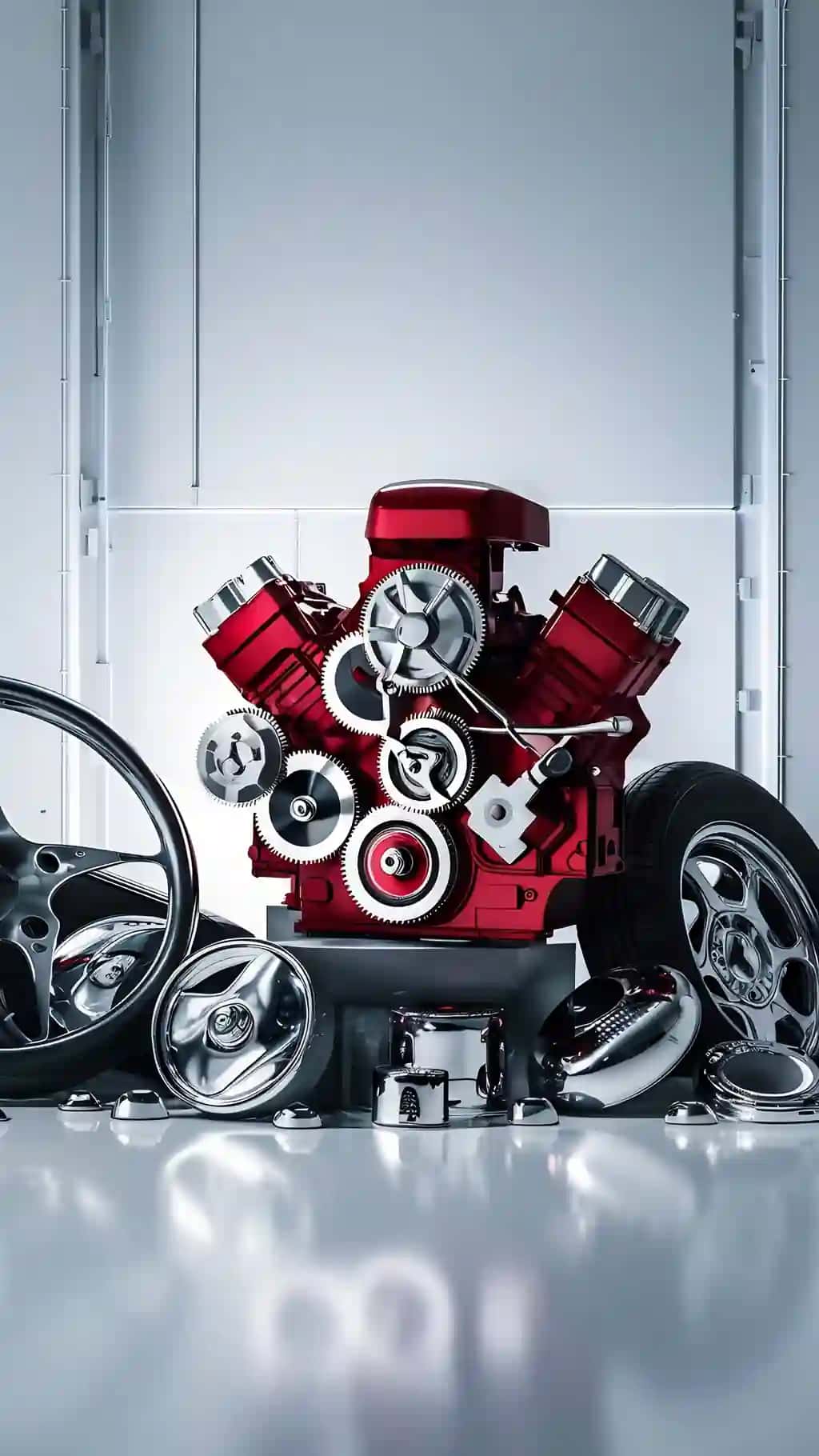 Avtomobil ehtiyot qismlari oq fonda | Car parts white background