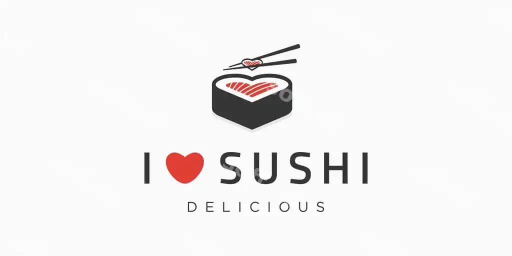 Illustration sushi sevgi chopstick oshxona yapon taomlari dengiz mahsulotlari | Illustration sushi love chopstick cuisine japanese food seafood