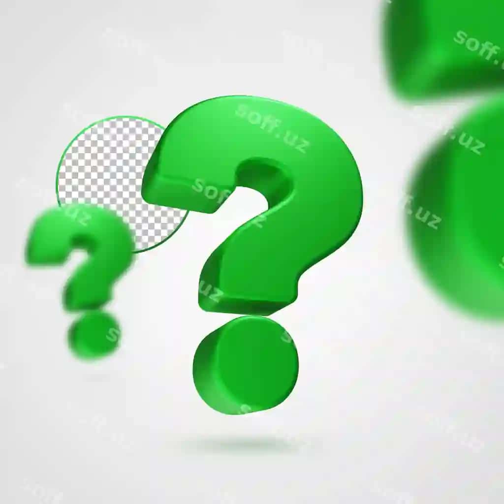 Psd savol yashil belgisi 3D dizayn | Psd question green mark 3d design