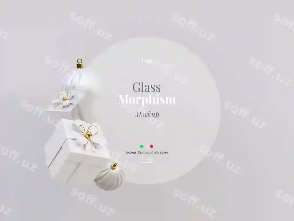 3d interfeys mockup shablon glass morphism effekt bilan qish bayrami | 3d interface mockup template with glass morphism effect christmas
