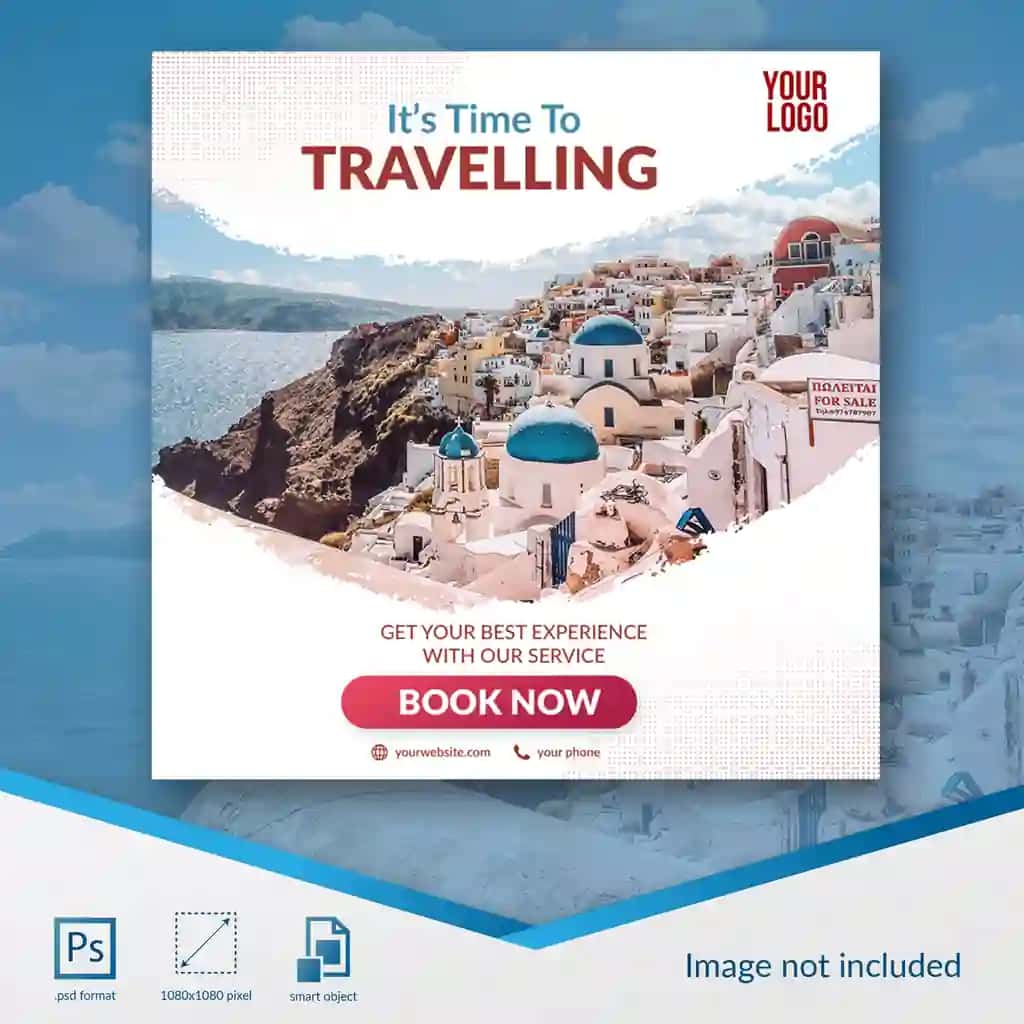 Sayohat uchun maxsus sotiladigan ijtimoiy media shabloni | Traveling special sale social media template