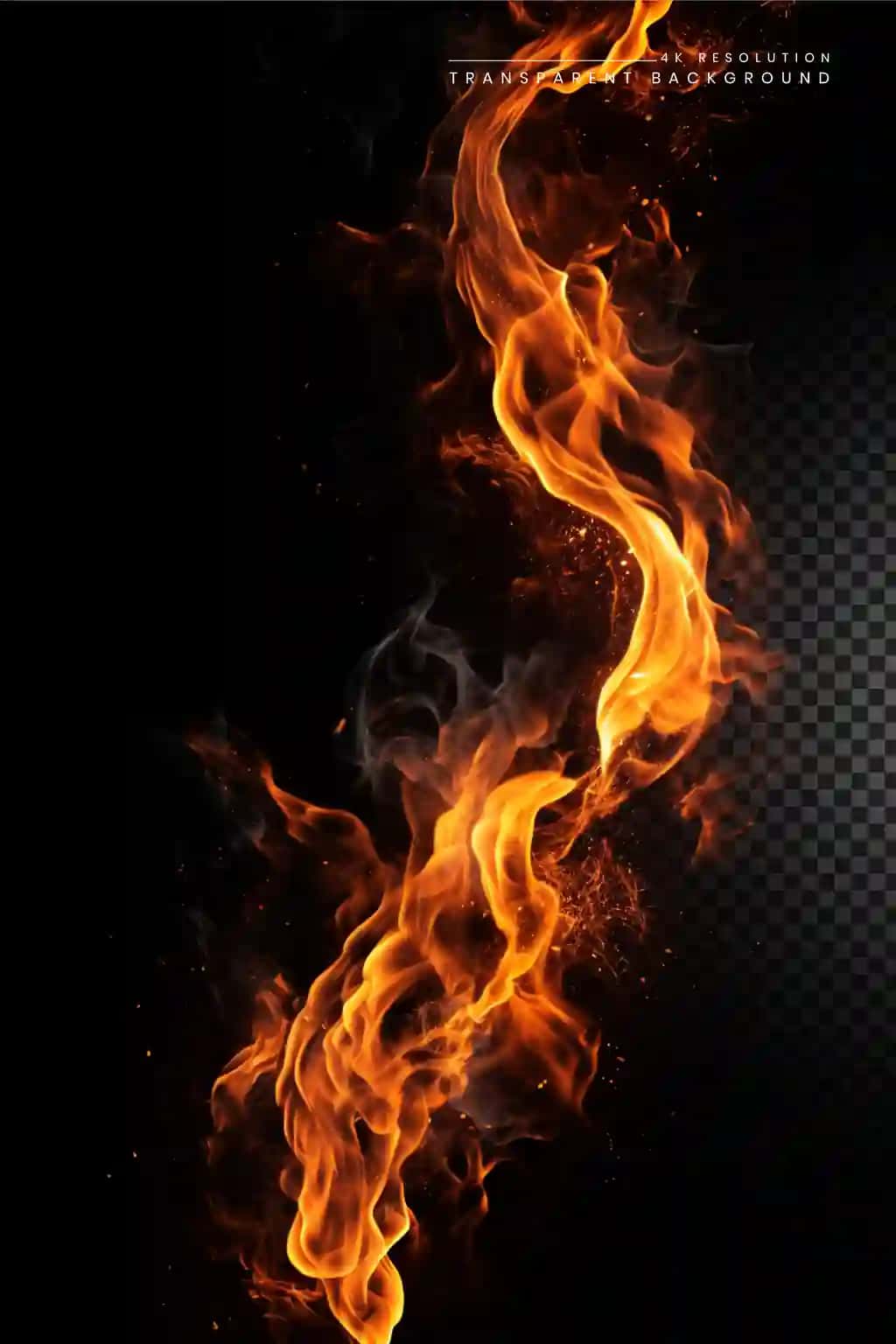 Haqiqiy olov alangasi shaffof fon | Realistic fire flames transparent background