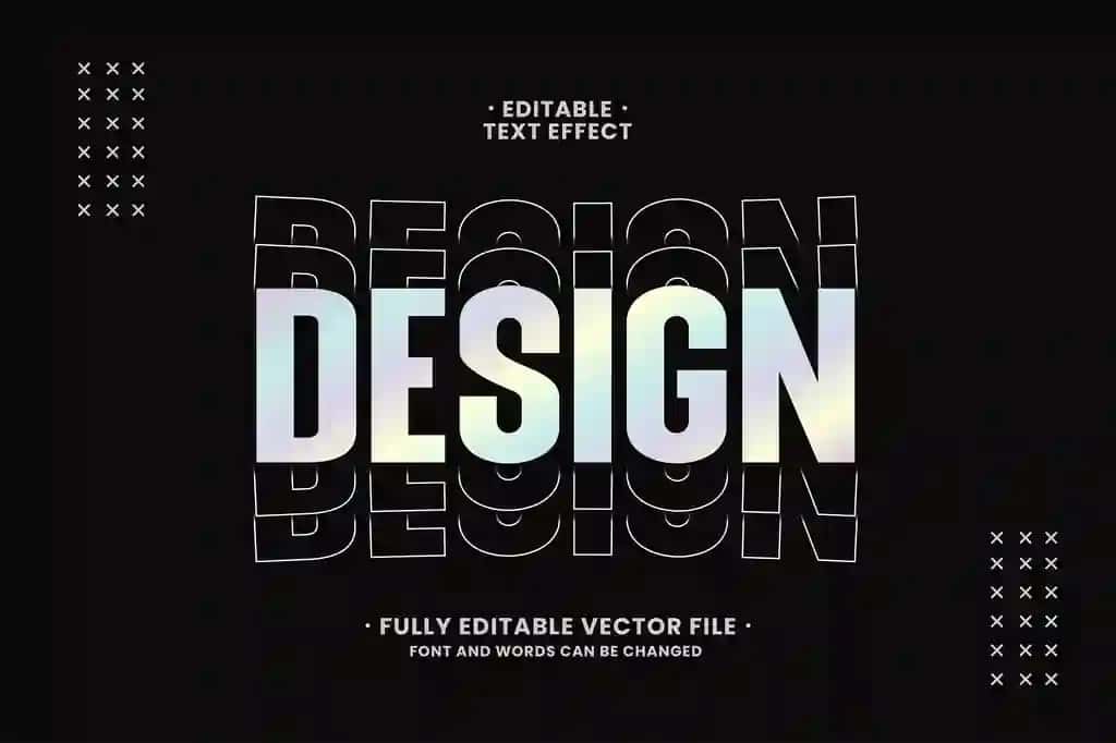 Golografik tahrirlanadigan matn effektini loyihalash | Design holographic editable text effect