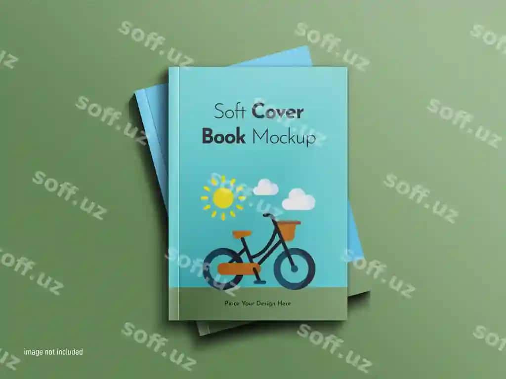 Haqiqiy psd yumshoq muqova kitob mockup | Realistic psd softcover book mockup