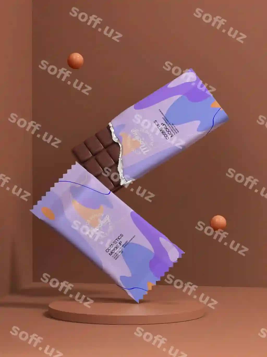 Shokoladli qadoqlash maketi dizayni | Chocolate packaging mockup design