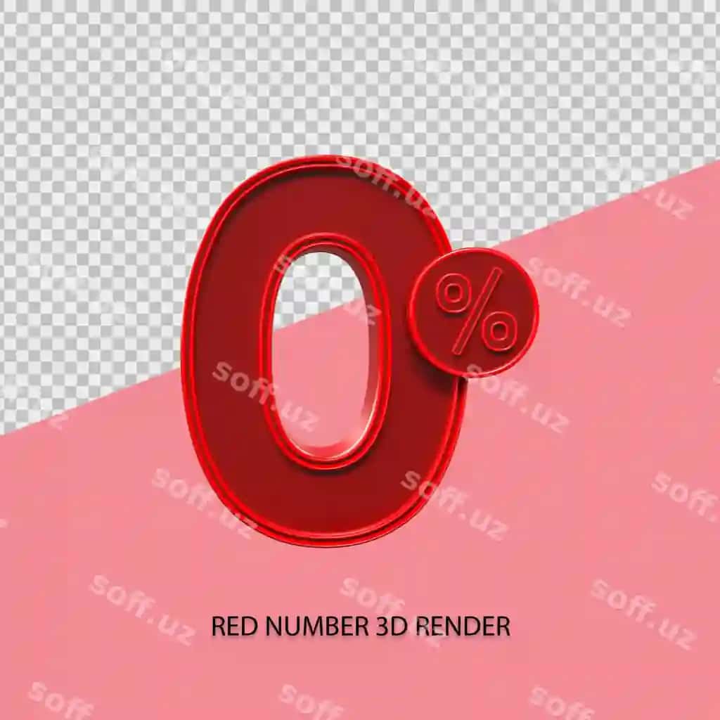 3 o'lchamli foiz raqami 0 qizil rang qora juma chegirma elementi | 3d percentage number 0 red color black friday sale element discount