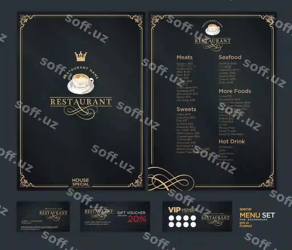 Ijodkor menyu shabloni | Creative menu template