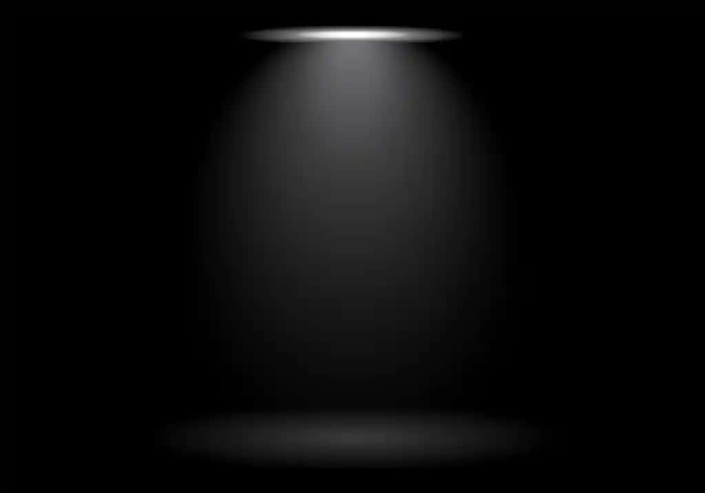 Qora muhitdagi oq nuqta yorug'lik fon vektor tasviri | Black ambient white spot light background vector illustration