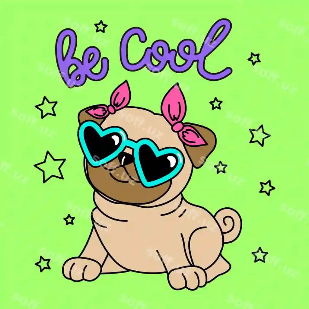Vector so'nggi koquett it soklari bilan | Vector be cool coquette dog with sunglasses