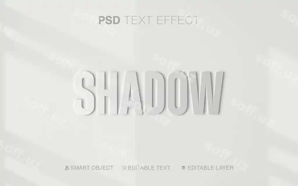 3D tahrirlanadigan matn, kulrang soya effekti, kabartma matn | 3d editable text emboss grey shadow text effect