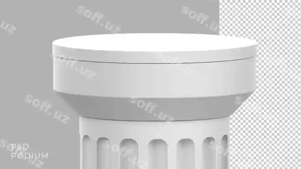3D oq me'morchilik sutra podiumi | 3d white architectural column podium