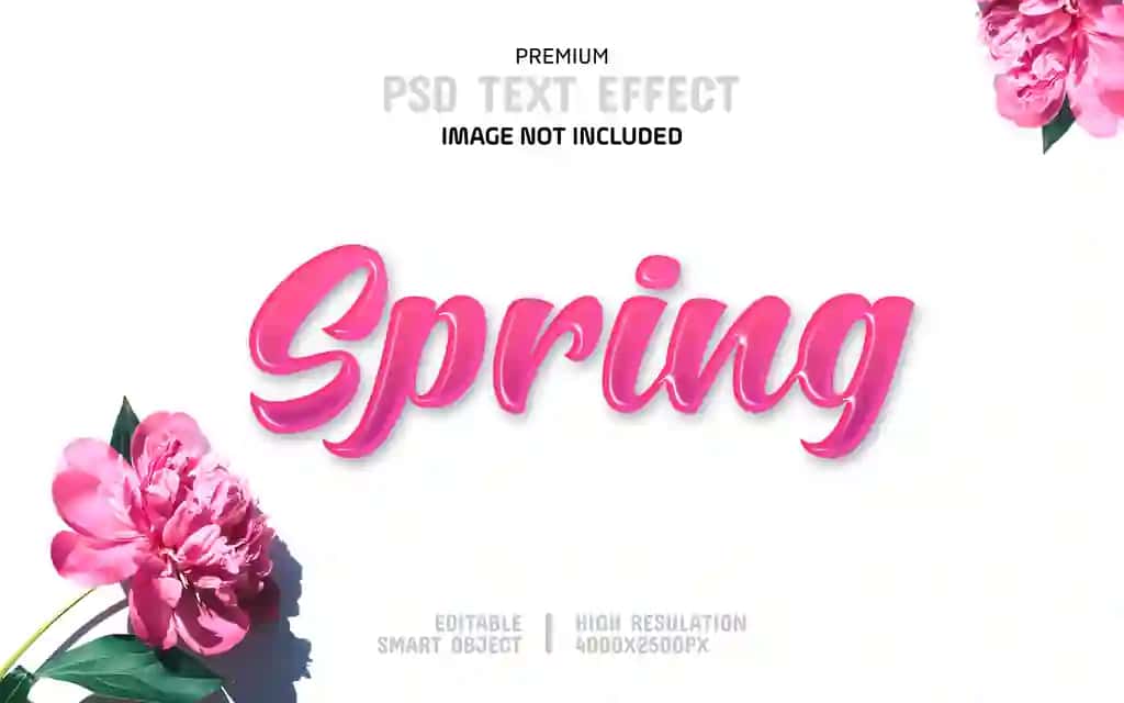 Tahrirlanadigan bahor matn effekti shabloni | Editable spring text effect template