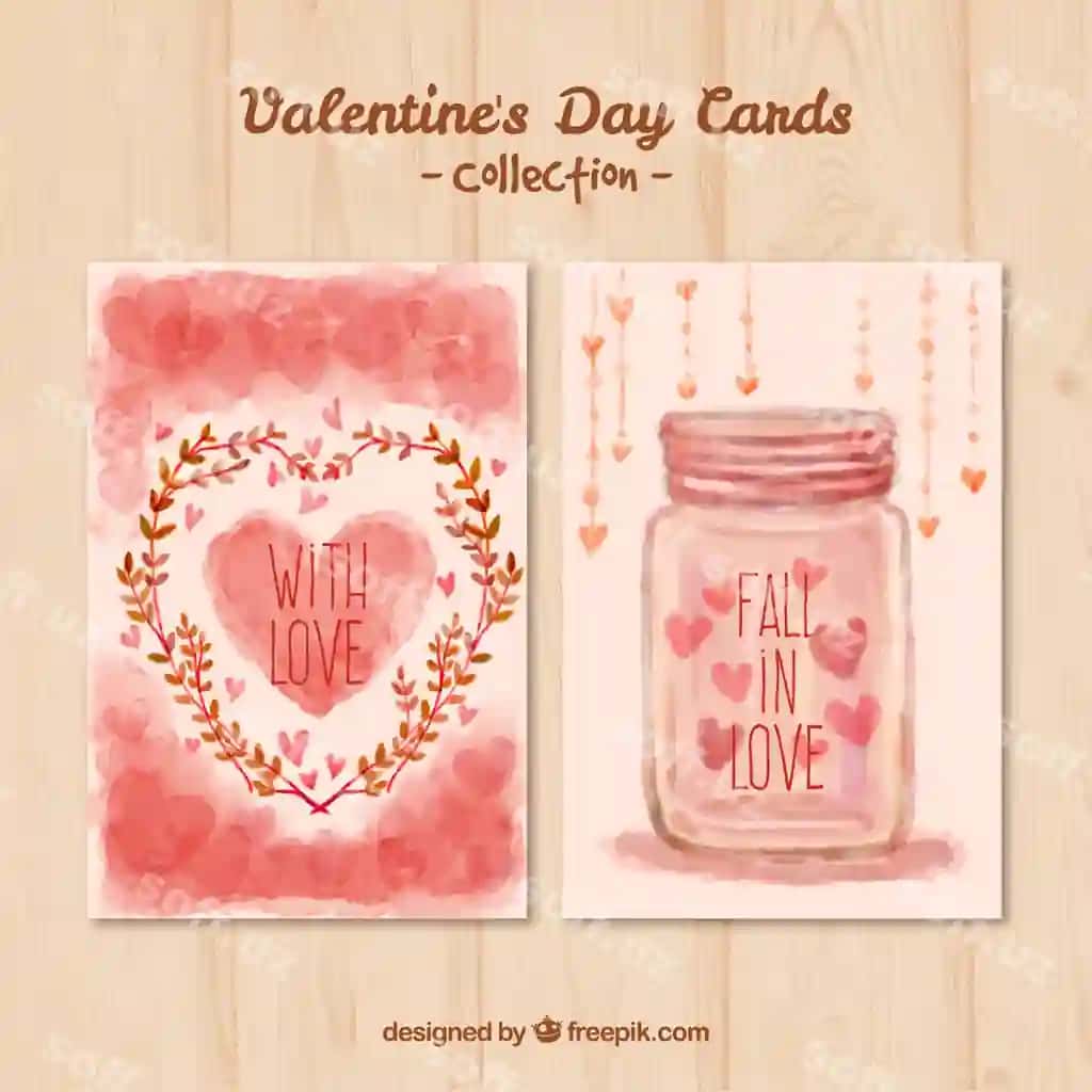 Qol bo'yilgan Valyentinston kuni kartochkalar gulrang rangli | Hand painted valentines day cards pink color