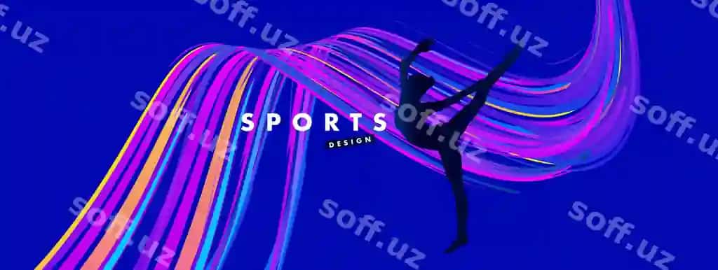Abstrakt poster silueti bilan buzerda yuradigan qiz gimnastika sportchisi | Abstract poster with silhouette ice skating girl gymnastics athlete