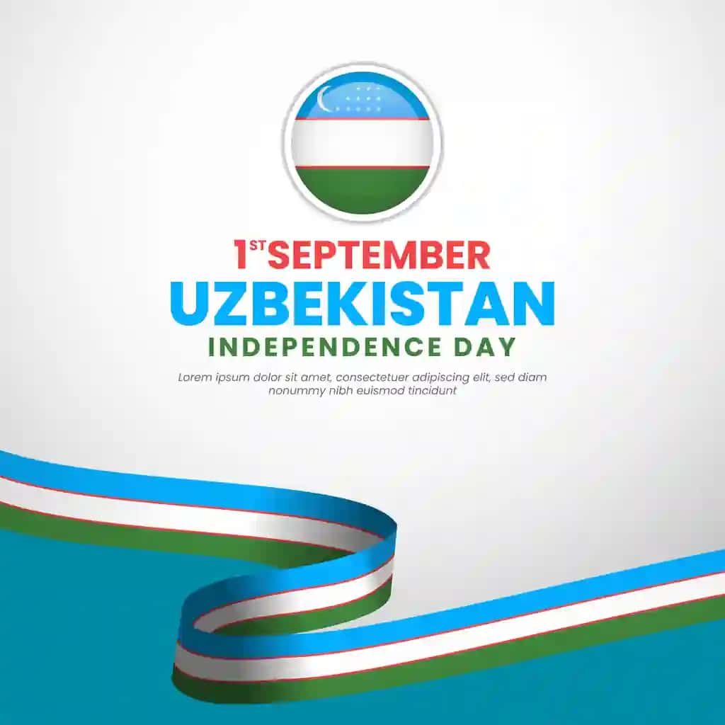 O'zbekiston milliy mustaqillik kuni bilan tabrik banneri silkitib | Uzbekistan national independence day greeting banner with waving