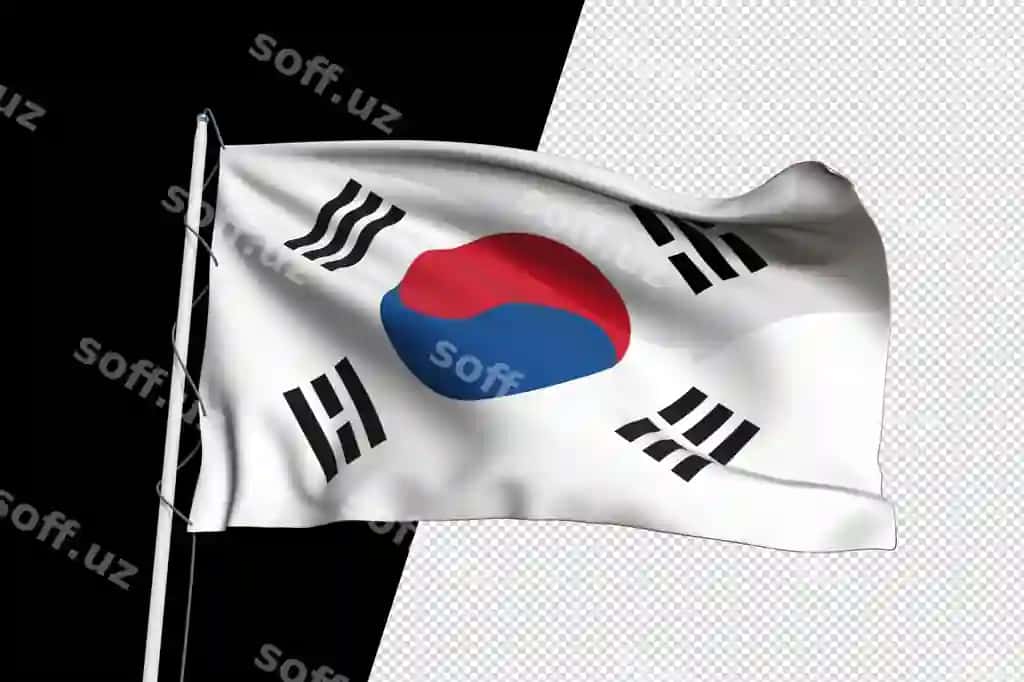 Koreya bayrog'i shaffof fonsiz PNG | Korea flag isolated transparent png