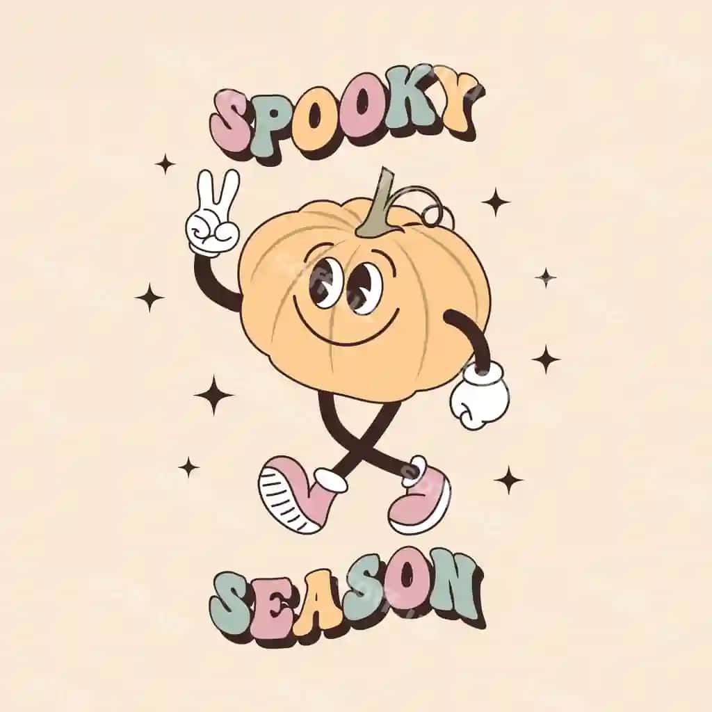 Xellouin qo'rqinchli fasl xattotligi yoqimli, kulgili yozuv kartasi | Groovy lettering card halloween spooky season calligraphy cute funny