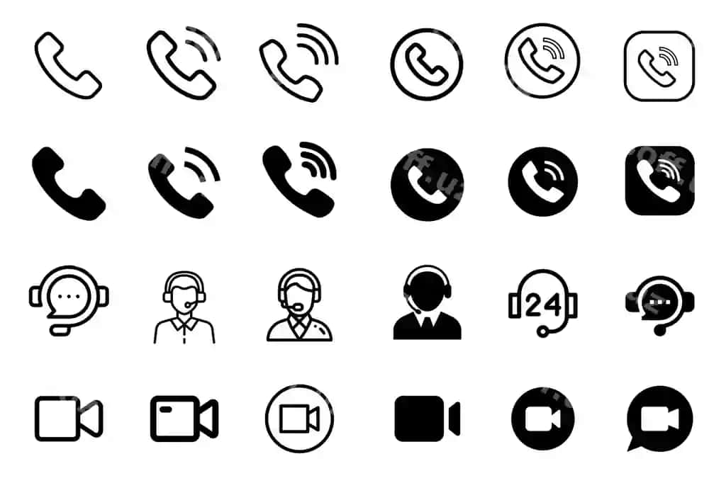 Mobil qo'ng'iroq belgisi telefon belgisi to'plami | Mobile icon call icon phone icon pack