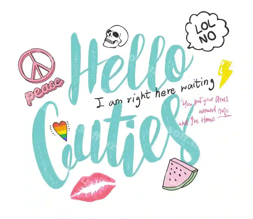 Tipografiya slogani chiroyli ikonkalar illustratsiyasi bilan | Typography slogan with cute icons illustration