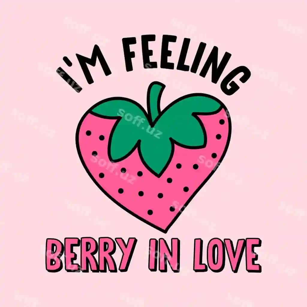 Qurdiu meva barbariska sevgi gulbishik vektor | Strawberry fruit berry love funny vector