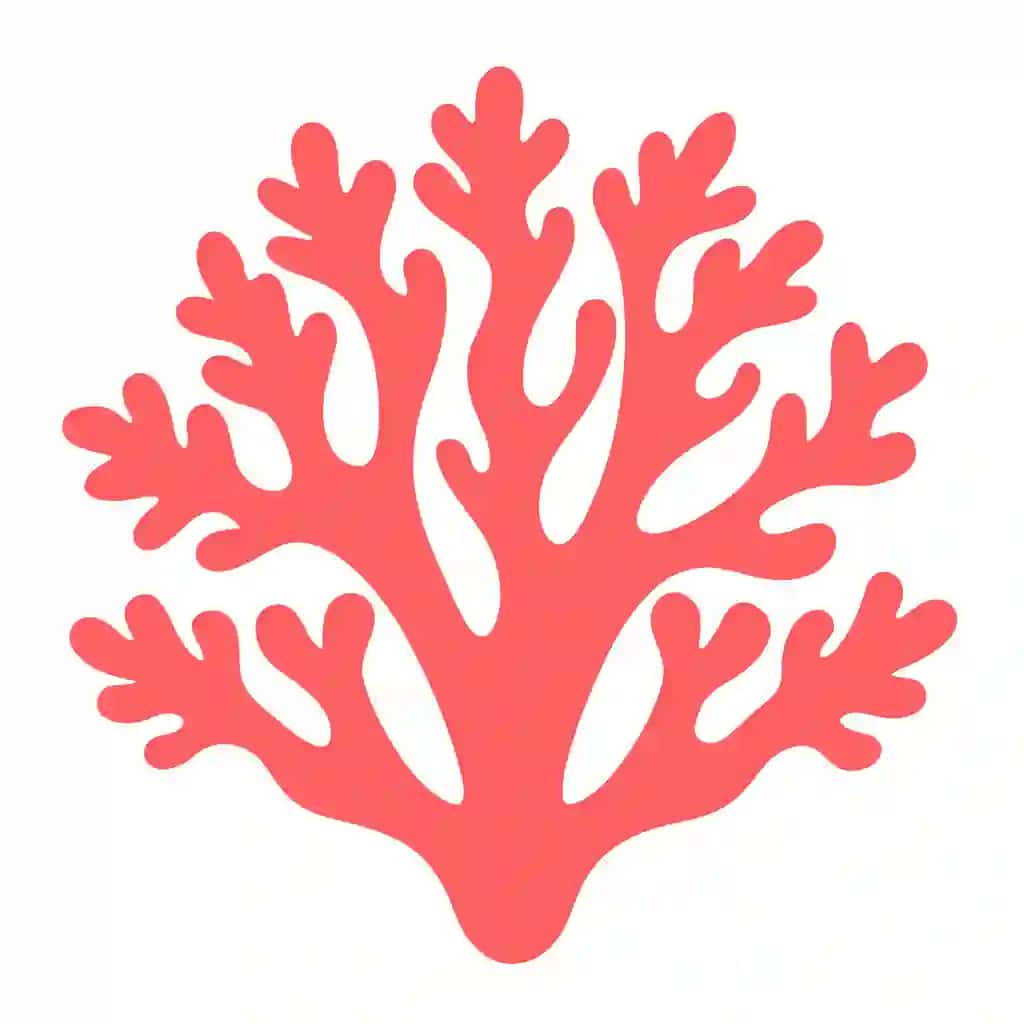 Coral dizayn clipart art illyustratsiyasi qattiq oq fon 11 | Coral design clipart art illustration solid white background 11