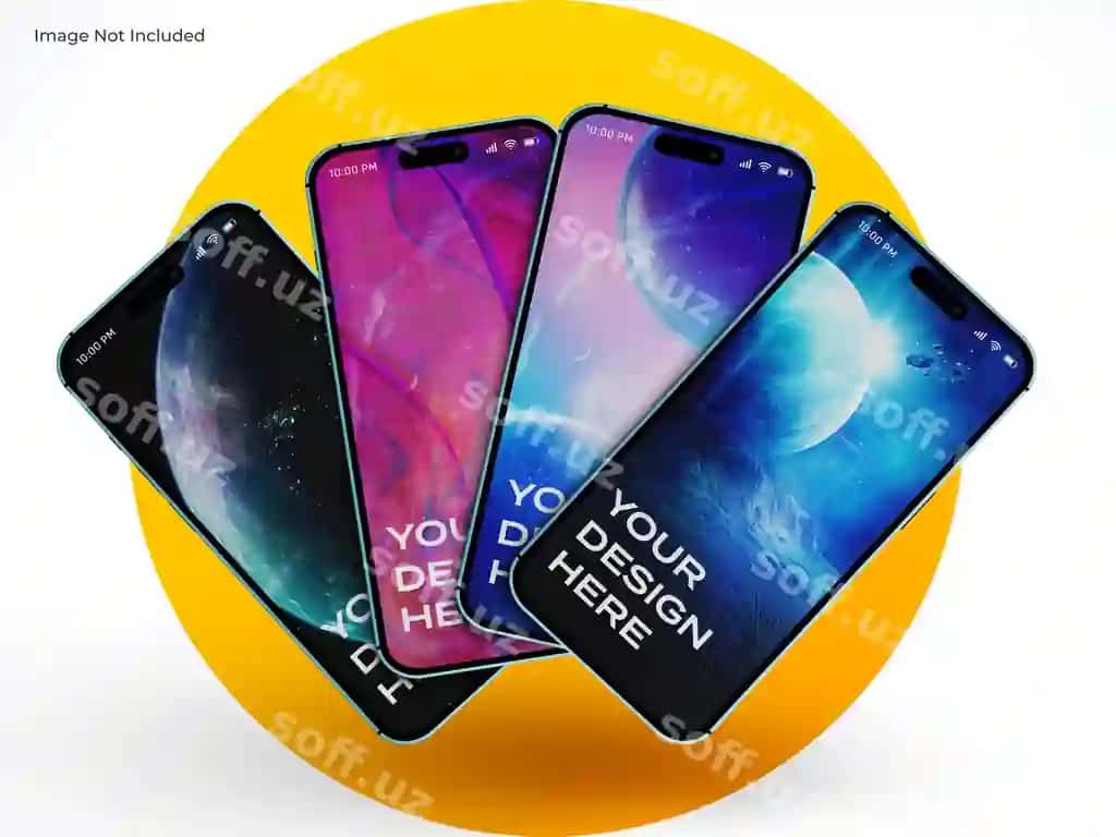 Iphone 14 pro max sahna maketi ui ux ilovasi taqdimoti maketi | Iphone 14 pro max scene mockup ui ux app presentation mockup