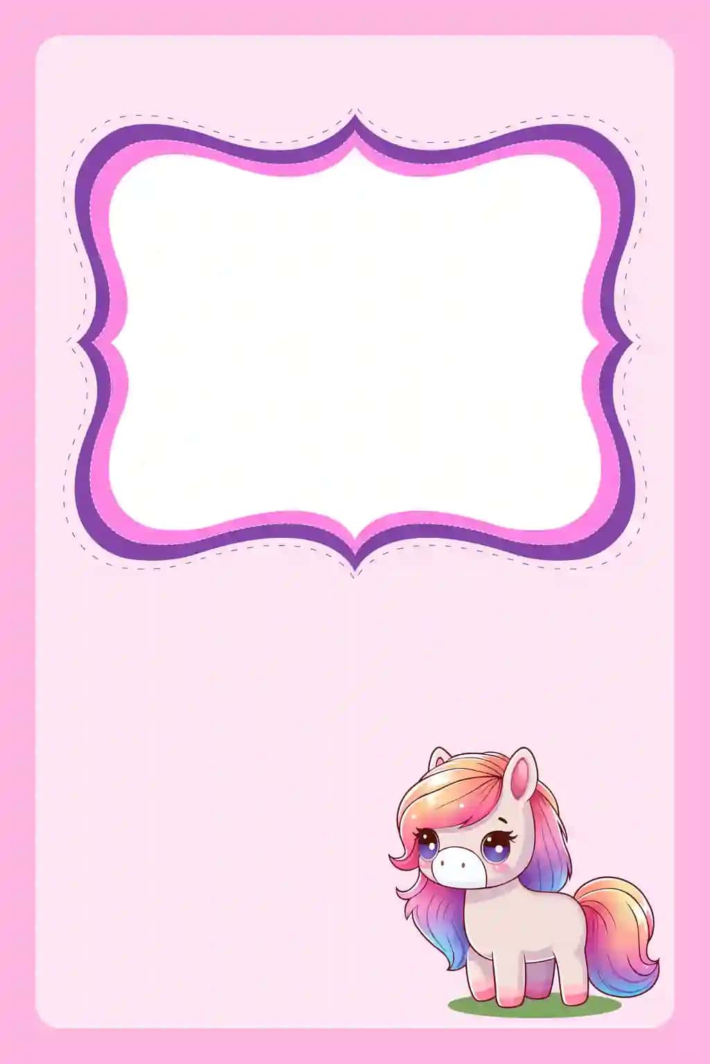 Yoqimli unicorn ot qog'oz taklif tug'ilgan kuni | Cute unicorn horse paper invitation birthday