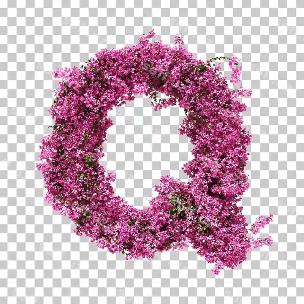3d rendering buvaynvo q harfi | 3d rendering bougainvillea letter q
