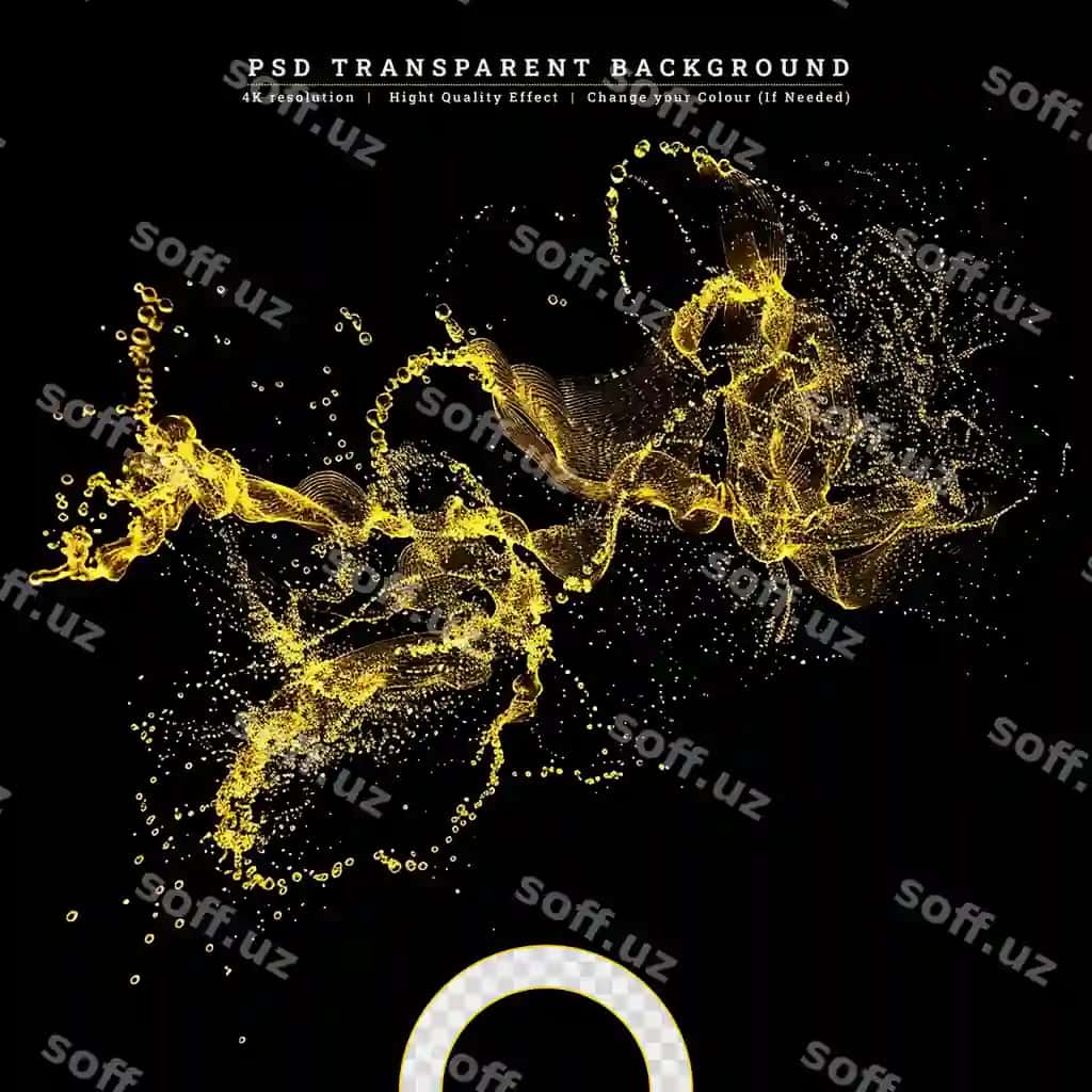 Bog'liq oltin rangli suv tushishi ajraltirilgan oq fonda | Luxury golden color water splash isolated white background