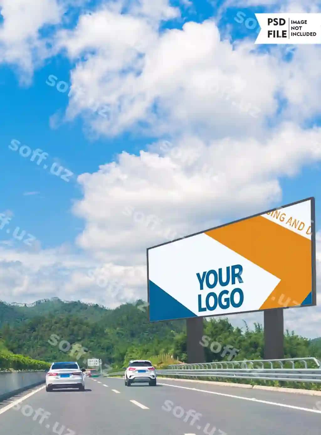 Katta poster namuna ko'cha | Big poster mockup street