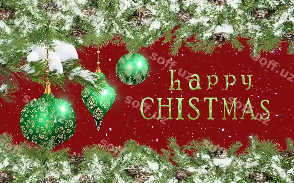 Rojdestvo yashil chinar tarmogi shirin bilan qish ko'k bayramlik qor oltin yulduz konfetti | Christmas green pine tree branch with cone winter blue festive snow gold star confetti