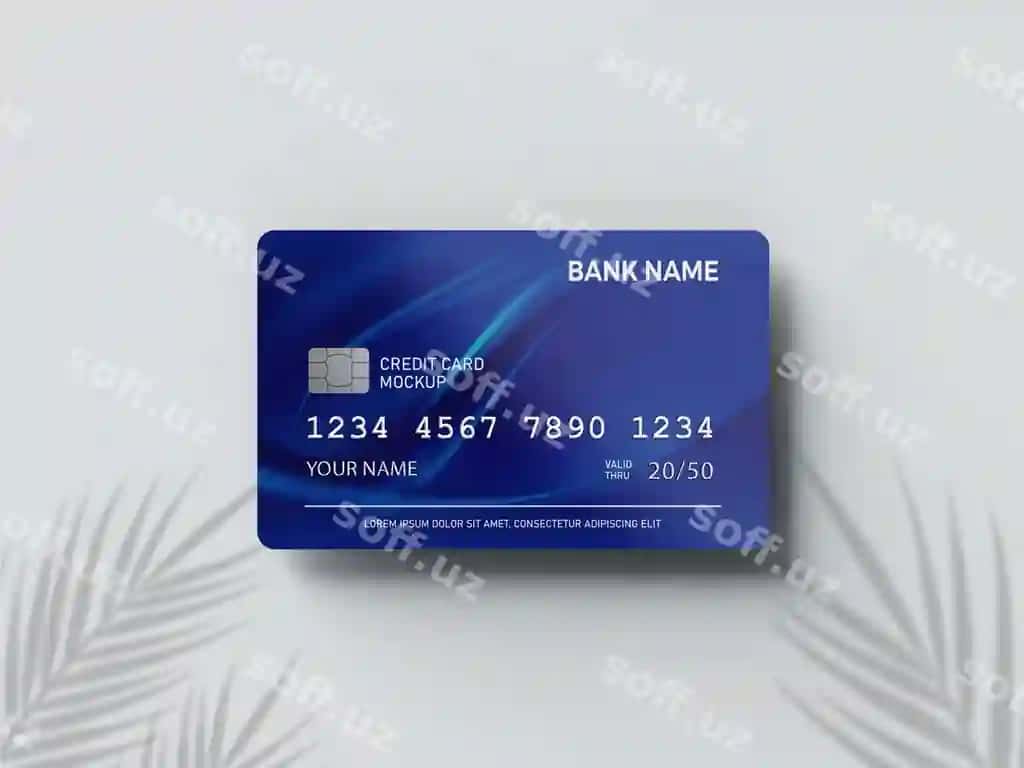 Yaqinlik kredit karta mockup | Close up credit card mockup