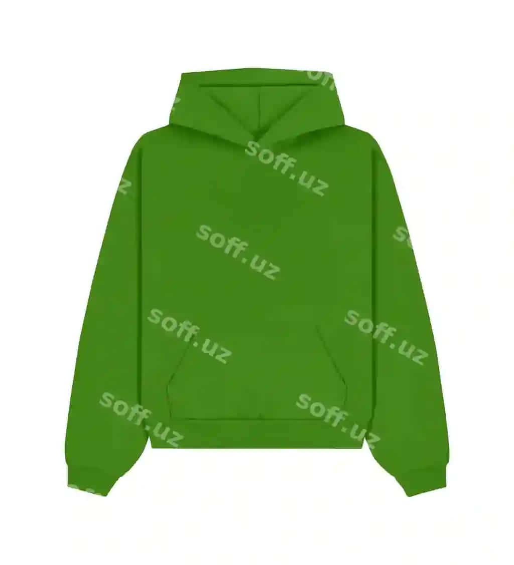 Yashil ko'ylak bo'yin qapaği "ko'ylak" so'zi yozilgan | Green hoodie with hoodie that sayst shirt