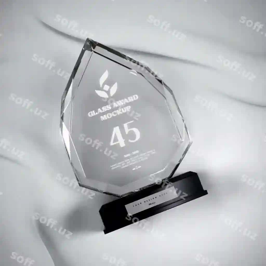 Shisha tropyakalı dizayn mockup | Glass trophy mockup design