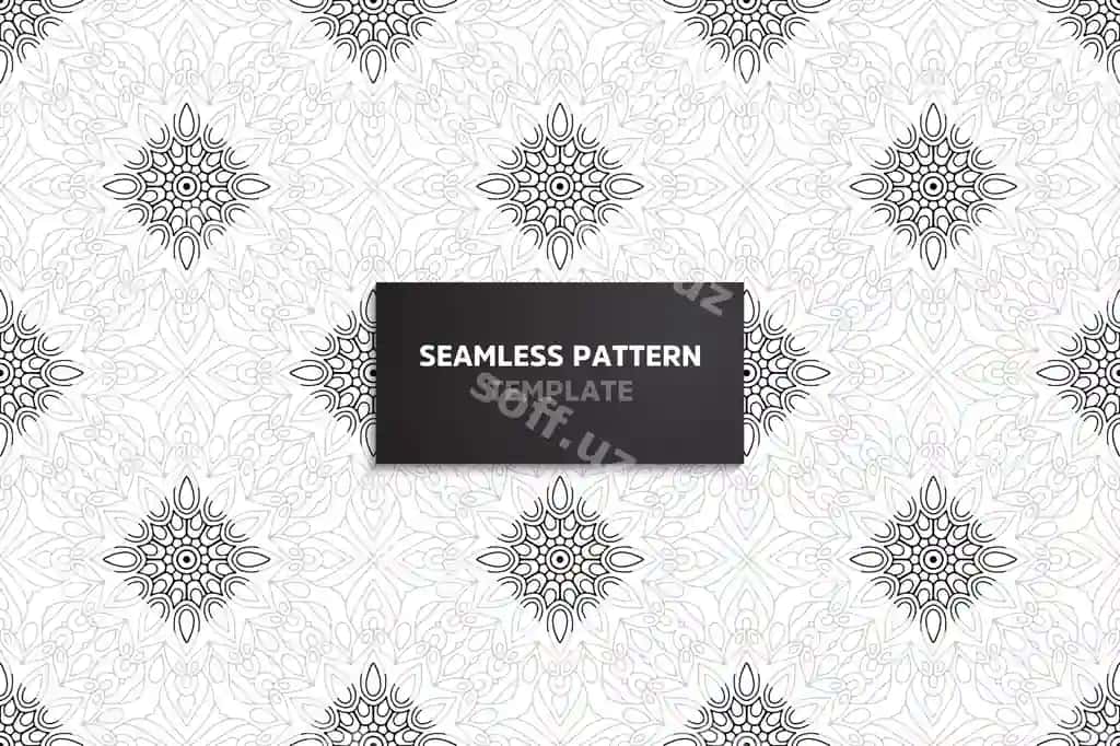 Chiroyli bezatma uzilsiz naqsh mandalan bilan | Ornamental beautiful seamless pattern with mandala