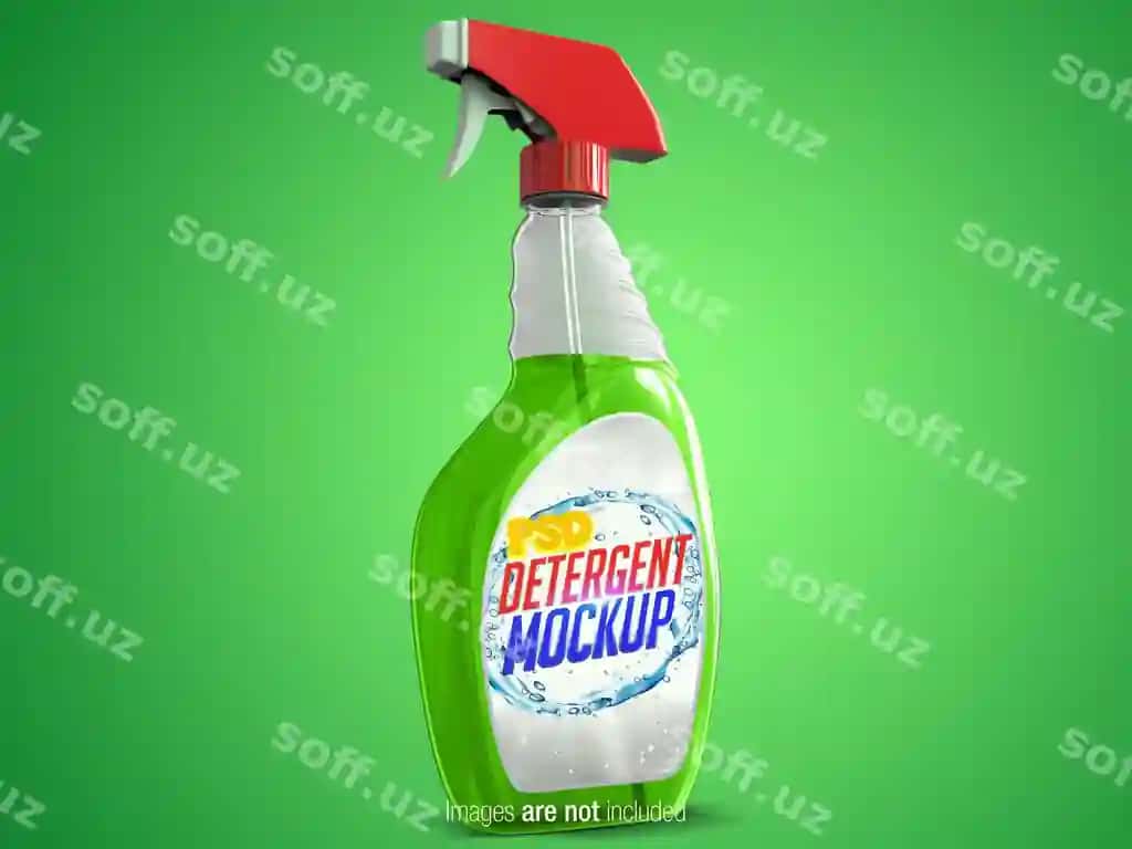 Shaffof tozalovchi spreyi chap istiqbolli ko'rinish | Transparent cleaning spray left perspective view