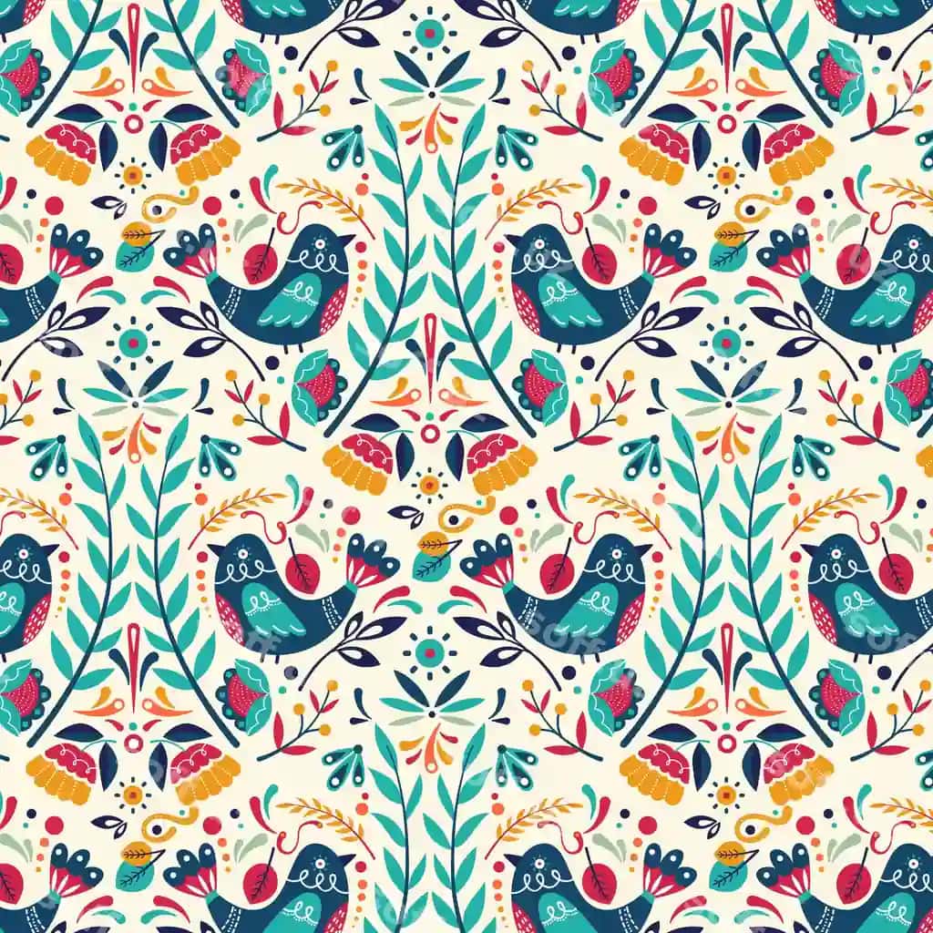 Tekis dizayn Nordic naqsh dizayni | Flat design nordic pattern design
