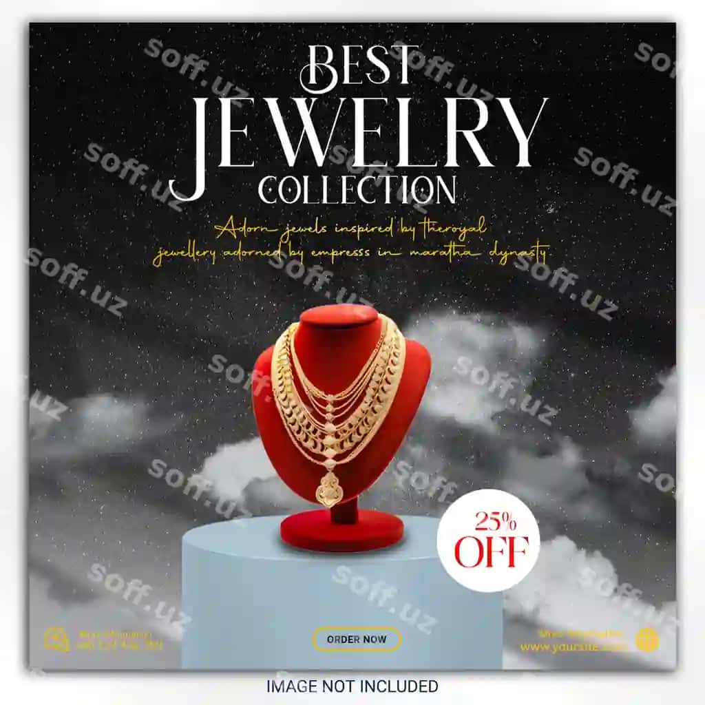 Zirvomat ijtimoiy media Instagram post banneri shabloni | Jewelry social media instagram post banner template