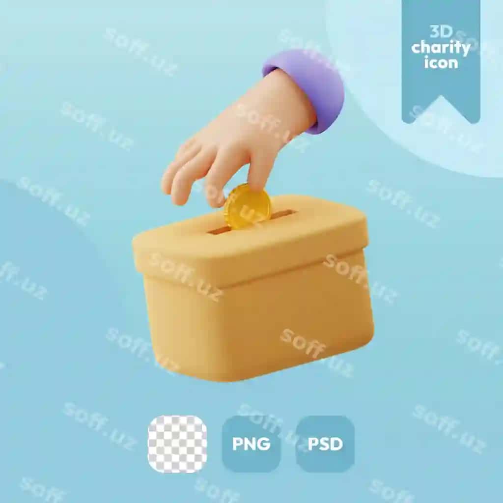 3d xayriya ikonasi xayriya berish | 3d charity icon give charity