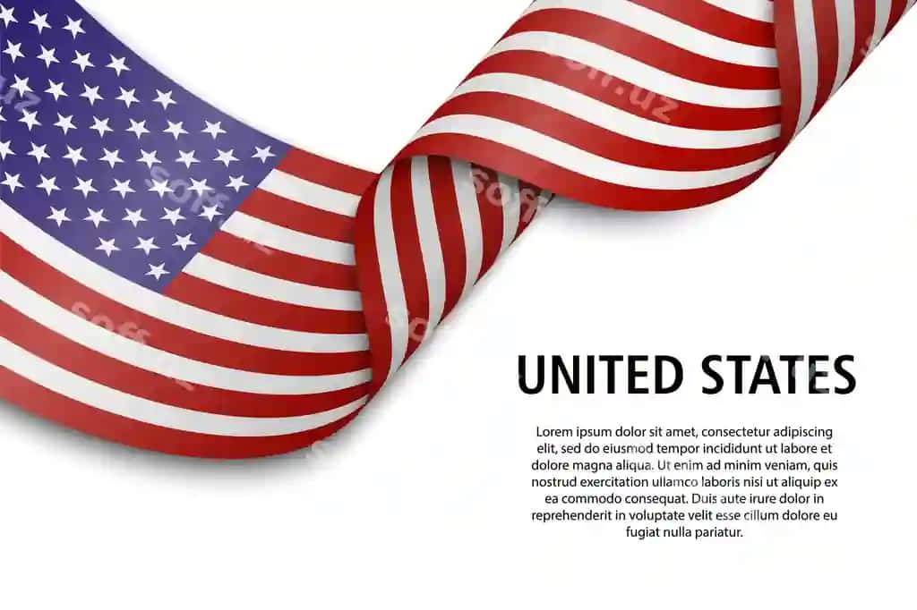 Bayroq bilan silkitayotgan lenta banneri | Waving ribbon banner with flag