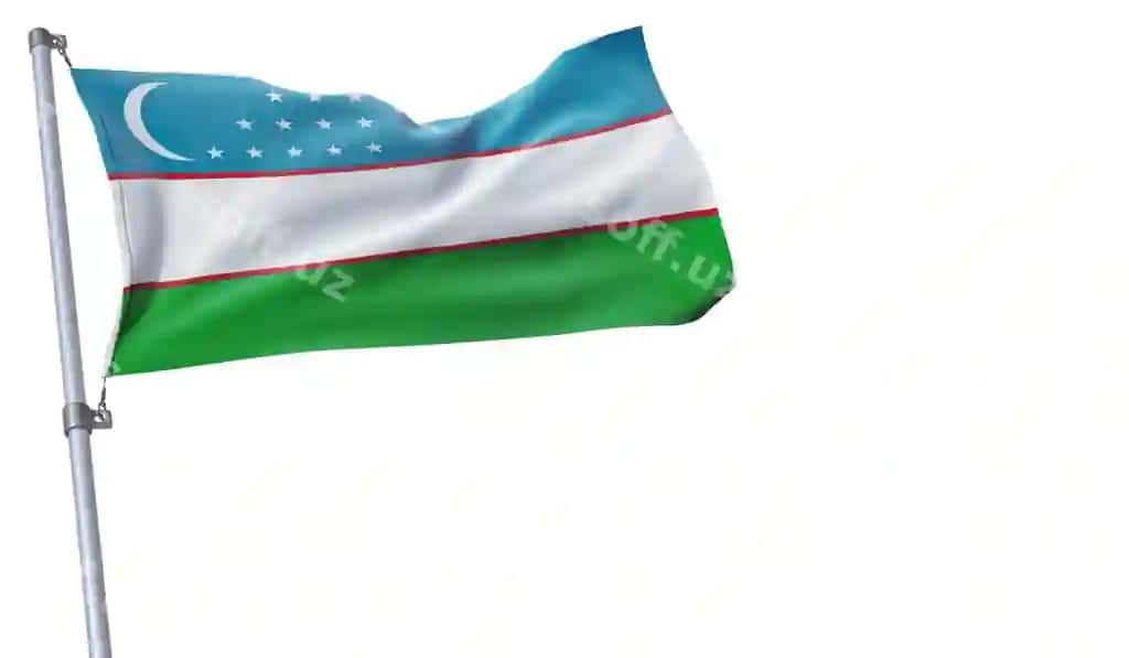 Frontda oq fondagi bayroq | Flag flies front white background
