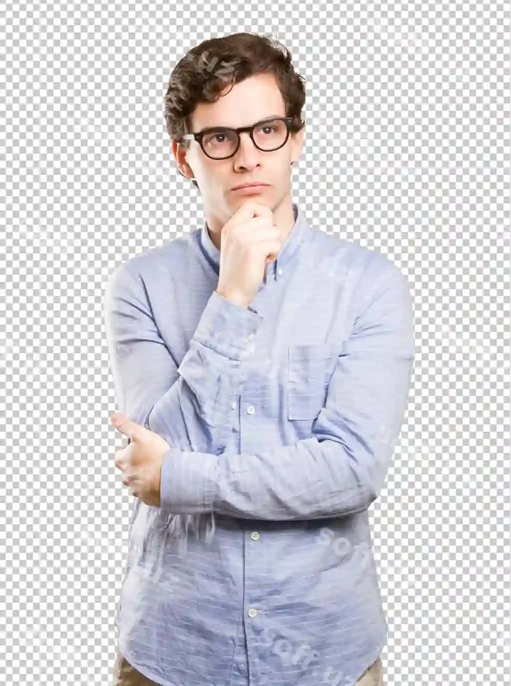 O'zlashtirilgan yosh erkak fikr qilgan | Concentrated young man wondering