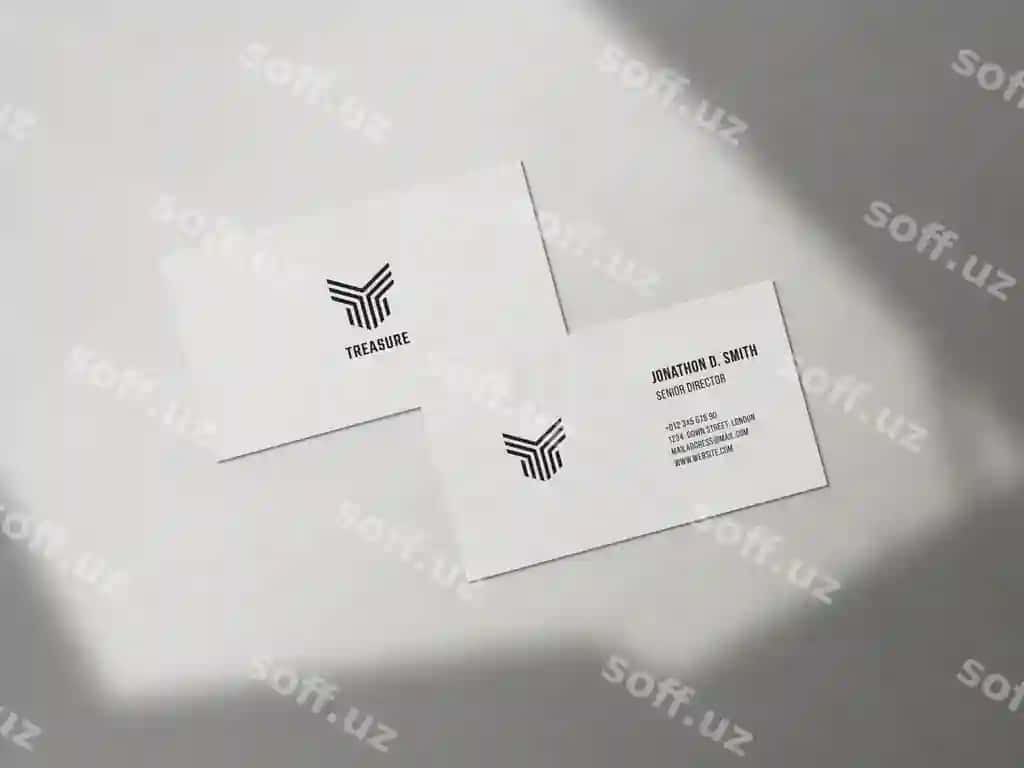 Biznes vizitka namuna qavat | Business card mockup floor
