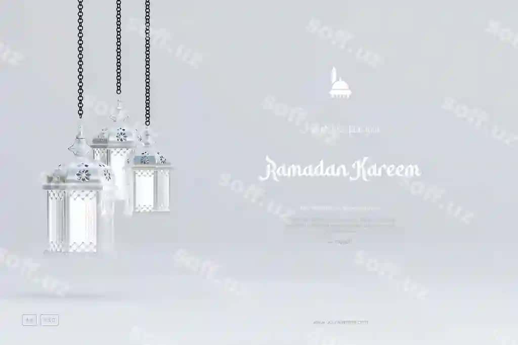 Arabcha osilgan islomiy ramazon tabrik fon kompozitsiyasi | Islamic ramadan greeting background composition with hanging arabic