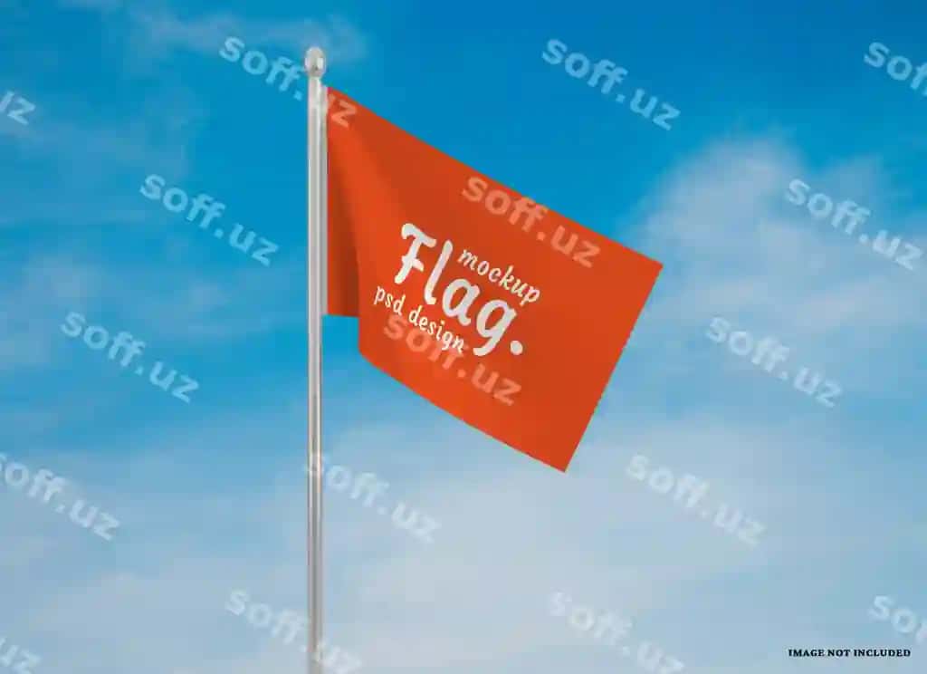 Harakatlanayotgan bayroq mockup dizayni ajraltirilgan dizayn ajraltirilgan | Waving flag mockup design isolated design isolated