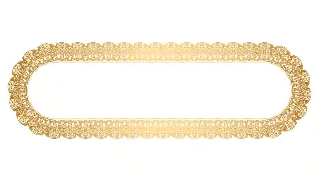 Dekorativ aylantirish bilan bezatilgan oqlangan oltin oval ramka | Elegant golden oval frame with decorative scrollwork