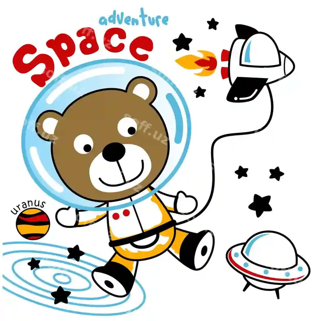 Ayiq astronavt komik hayvon kartunlari | Bear astronaut funny animal cartoon